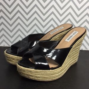 Steve Madden FIGS Black Synthetic Platform Sandals
